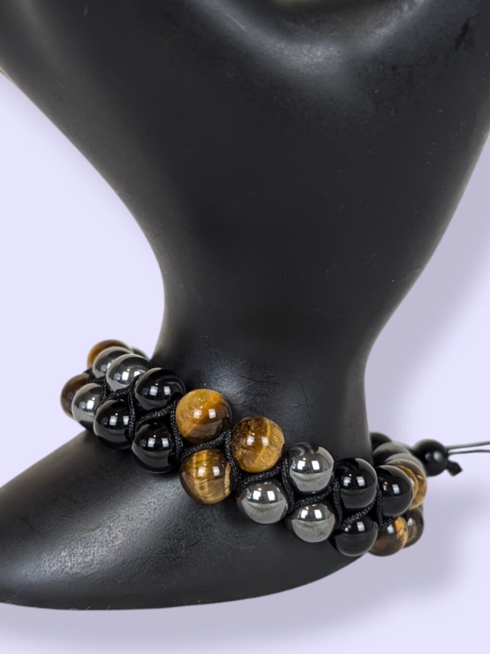 Beaded Triple Protection Natural Stone Bracelet
